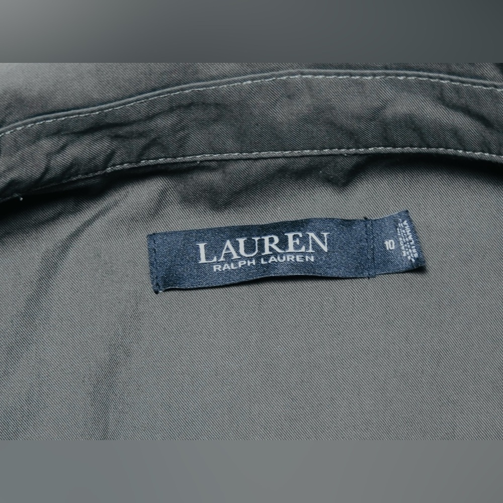 Lauren Ralph Lauren Belted Cotton Twill Field Jacket Size 10 - Picture 12 of 15